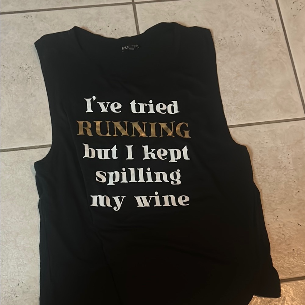 Black Graphic Sleeveless Top